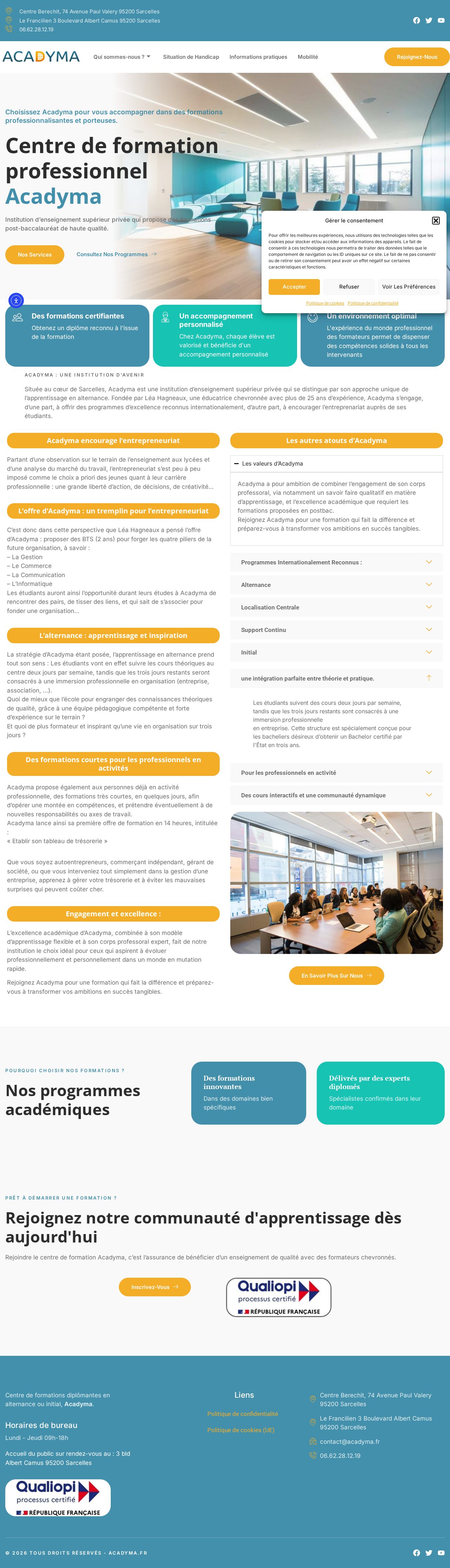 Aperçu du site Acadyma