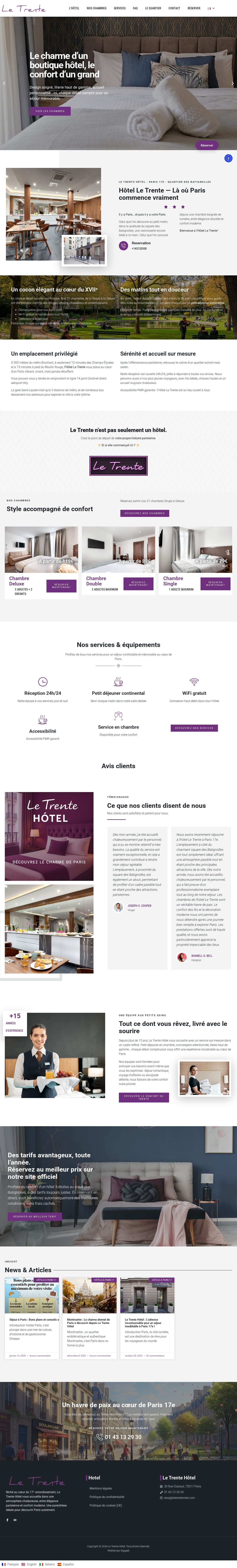 Aperçu du site Le Trente Hôtel