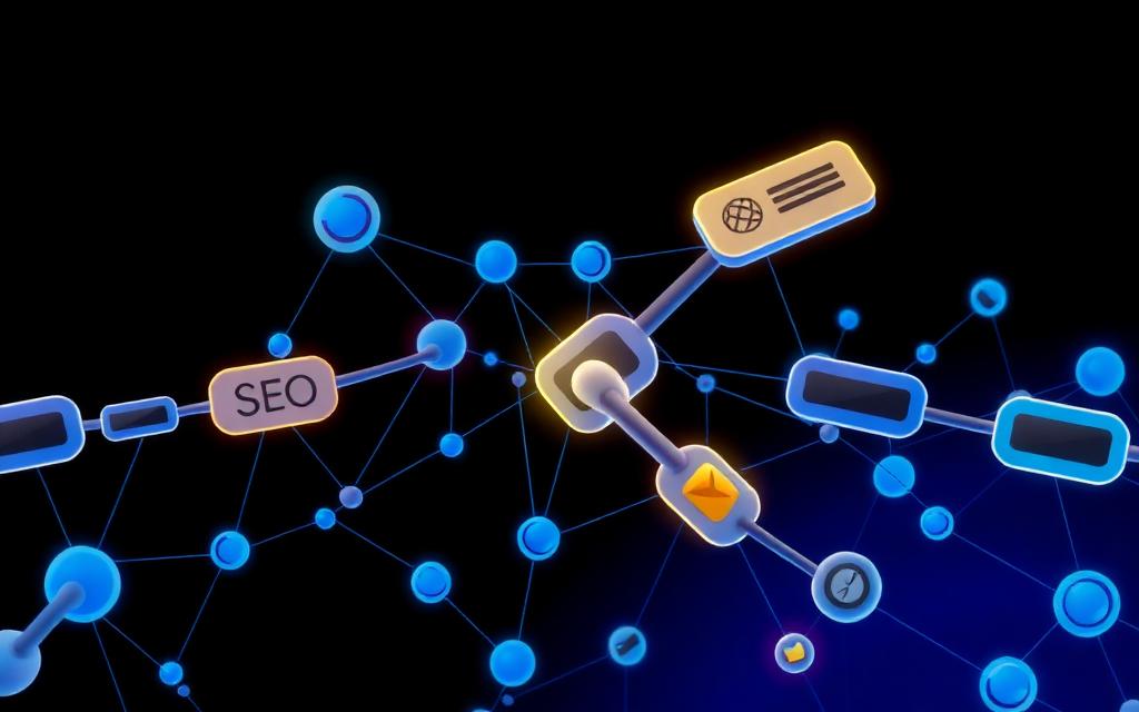 Réseau de backlinks avec liens de qualité et liens douteux