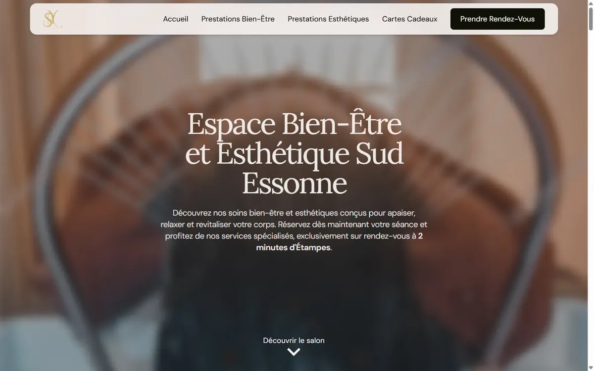 Ancien site Serenity Institut : haut de la page d'accueil